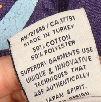 Superdry Men's Purple Pullover Hoodie M Vintage Logo