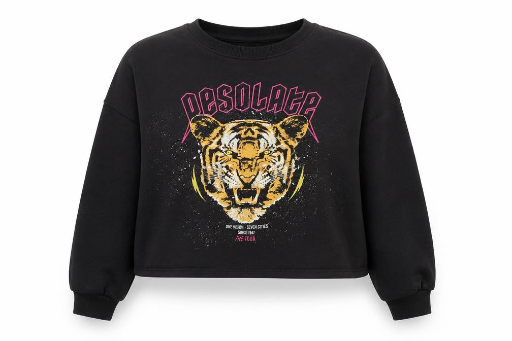 H&M Womens Black Tiger Print Sweatshirt, Size L