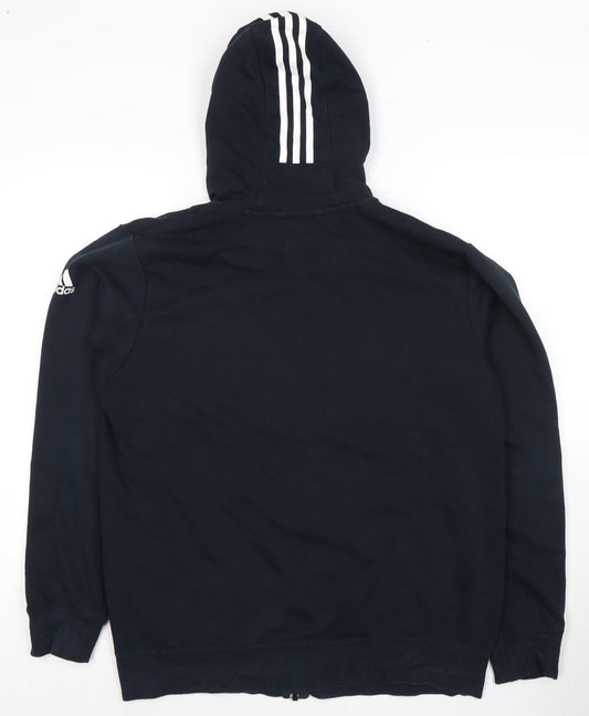 Adidas Men's Black Hoodie M Full Zip Logo