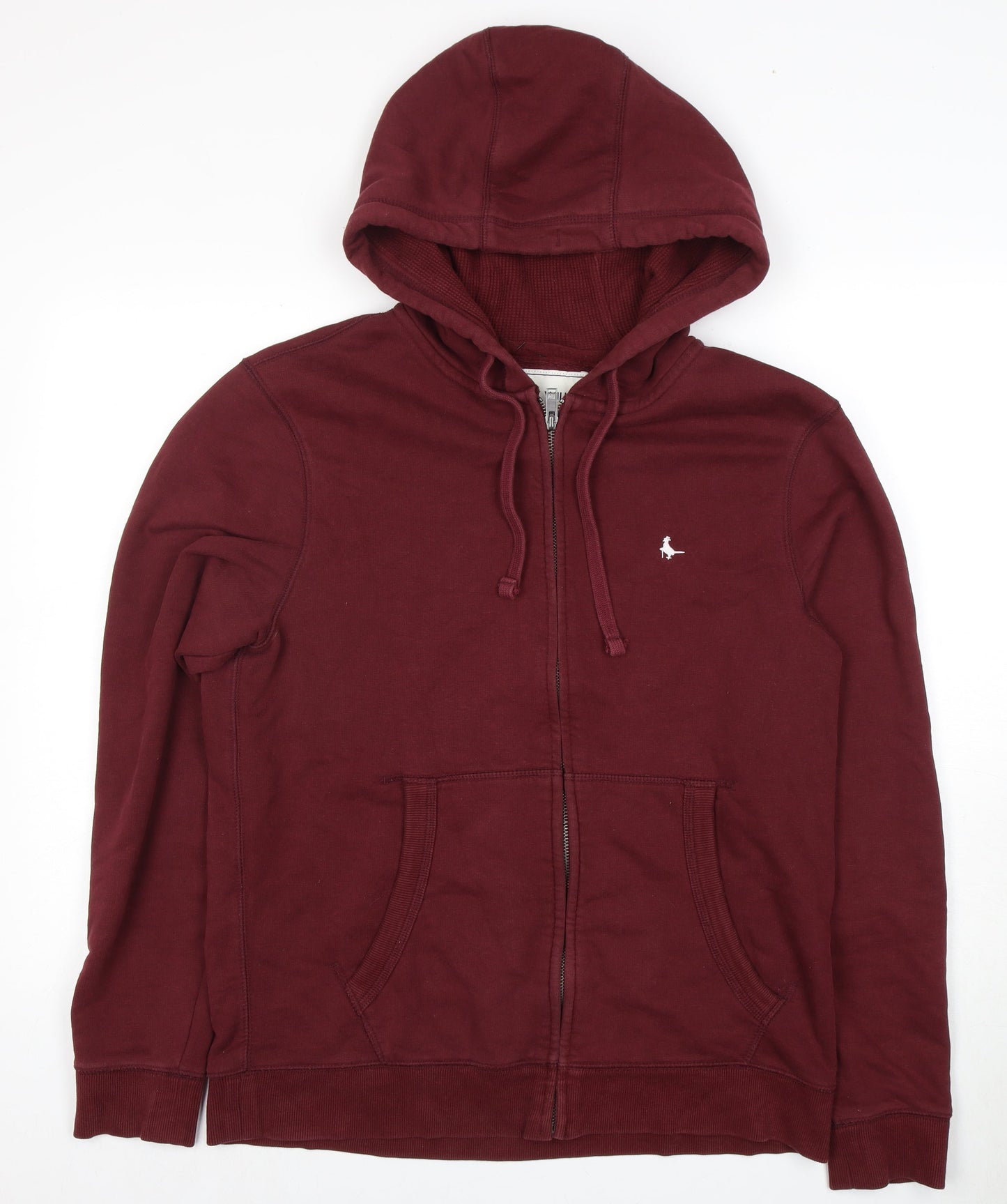 Jack Wills Men's Maroon Full Zip Hoodie M