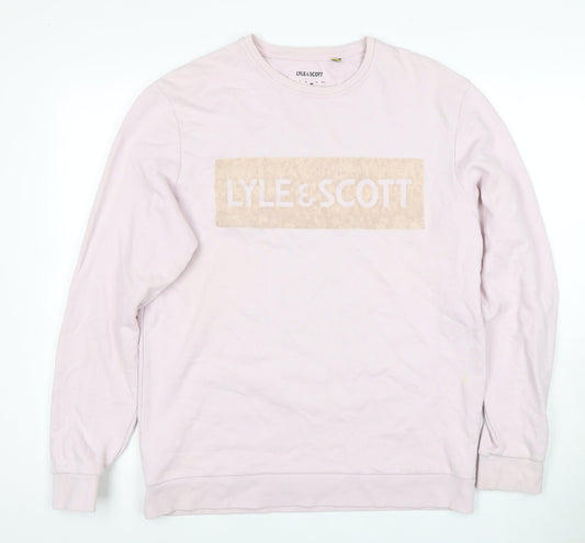Lyle & Scott Men's Pink Logo Sweatshirt Size L Pullover