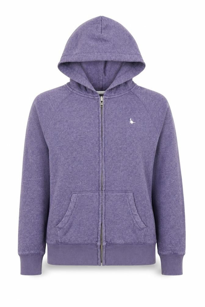 Unisex Adults UK 10 Plus Classic Jack Wills Purple Full Zip Hoodie