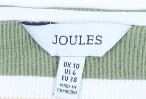 Joules Women's Multicoloured Striped T-Shirt Size 10