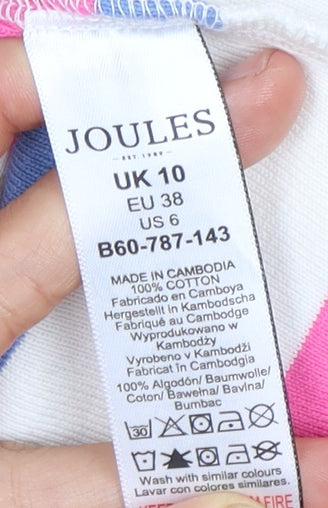 Joules Women's Multicoloured Striped T-Shirt Size 10