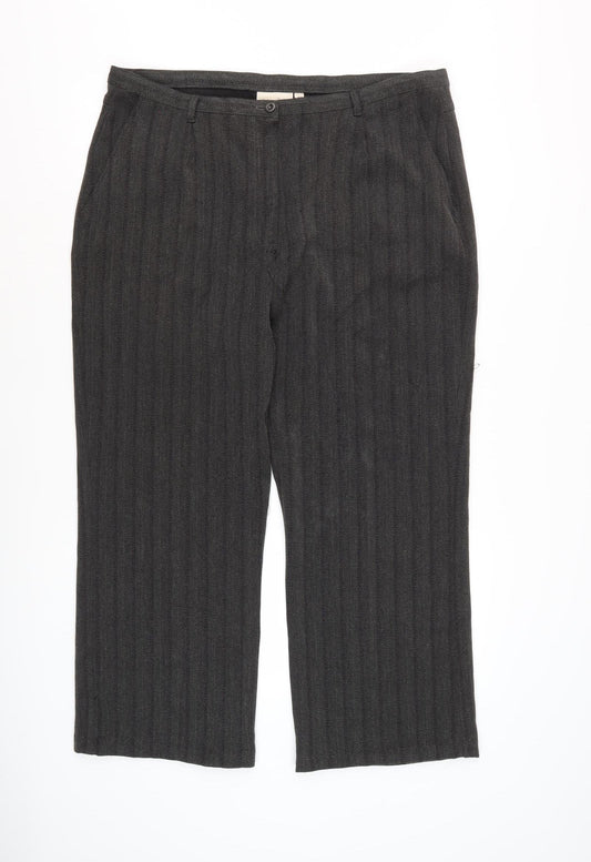 Style by EWM Women's Black Herringbone Trousers Size 18