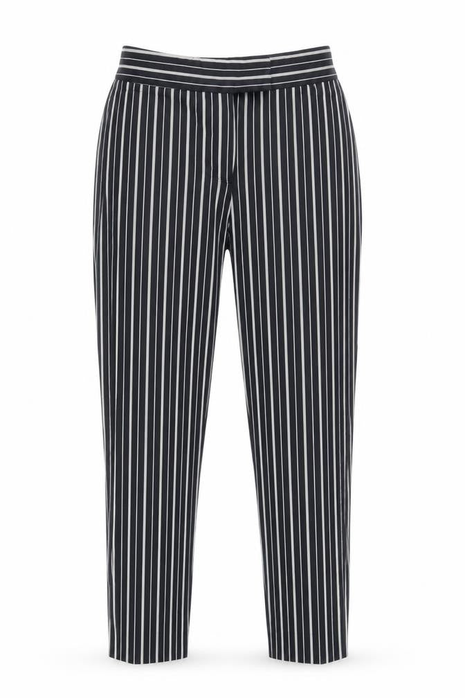 Marks & Spencer Women's Black Striped Trousers - Size 8