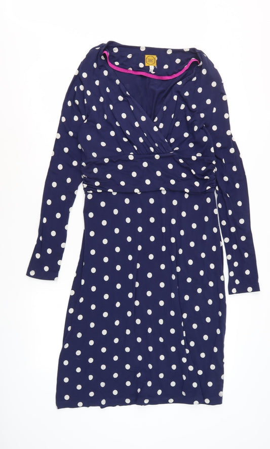 Joules Women's Blue Polka Dot Dress Size 14