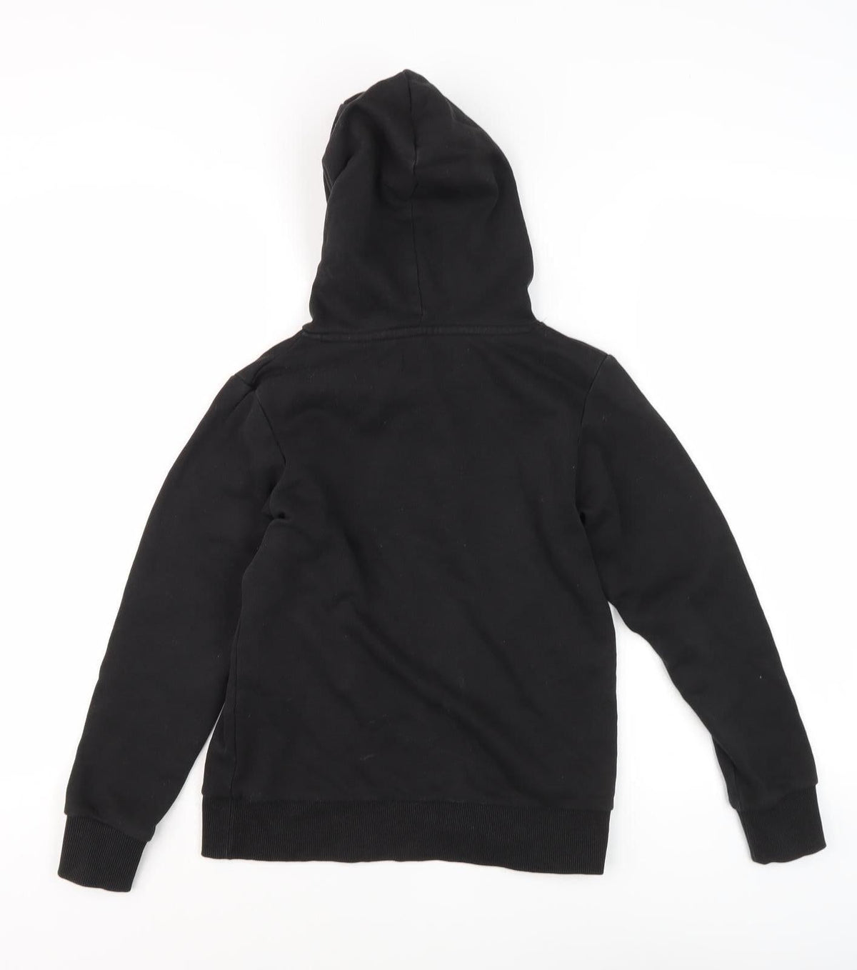 Back view of Jack & Jones boys’ black hoodie 12 years pullover fleece