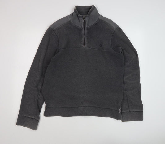 Fat Face Men's Grey 1/4 Zip Sweatshirt Size S