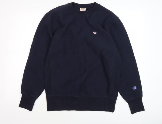 Champion Men's Blue Pullover Sweatshirt L Fleece