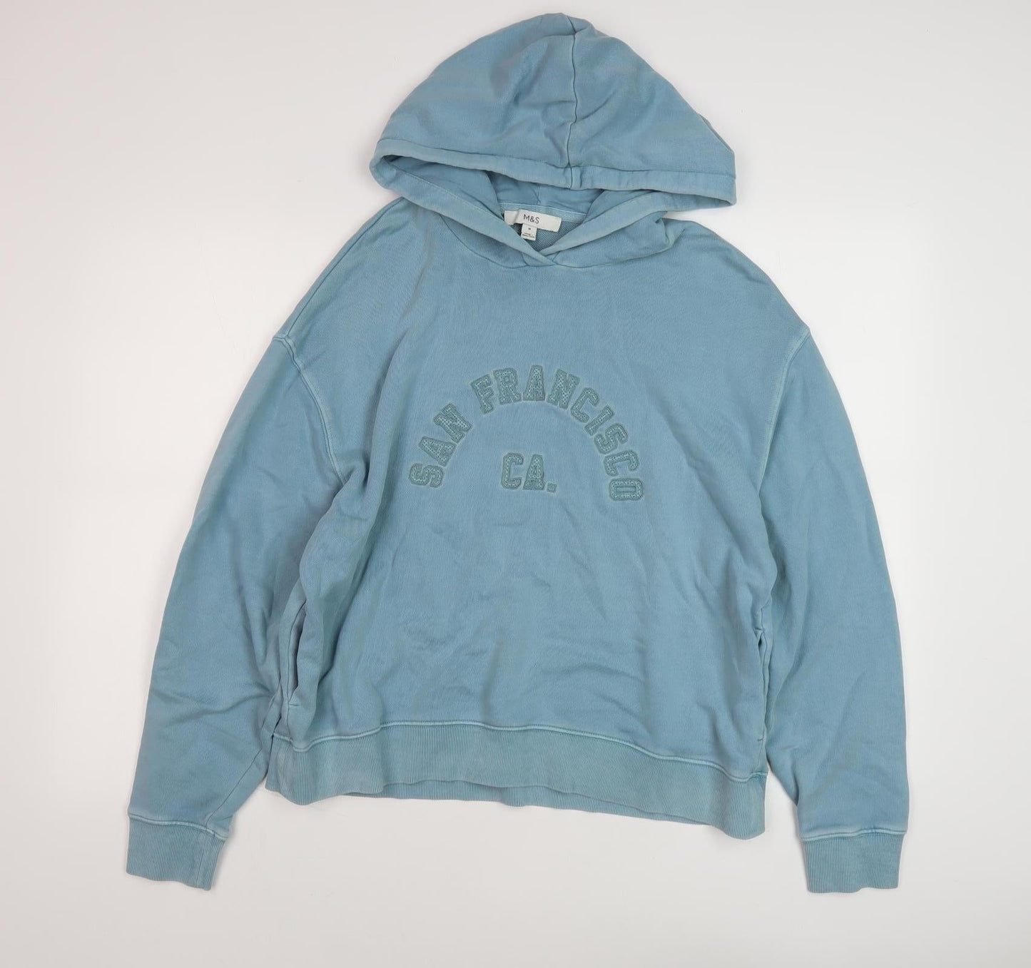 Marks and Spencer Men's Blue Pullover Hoodie M