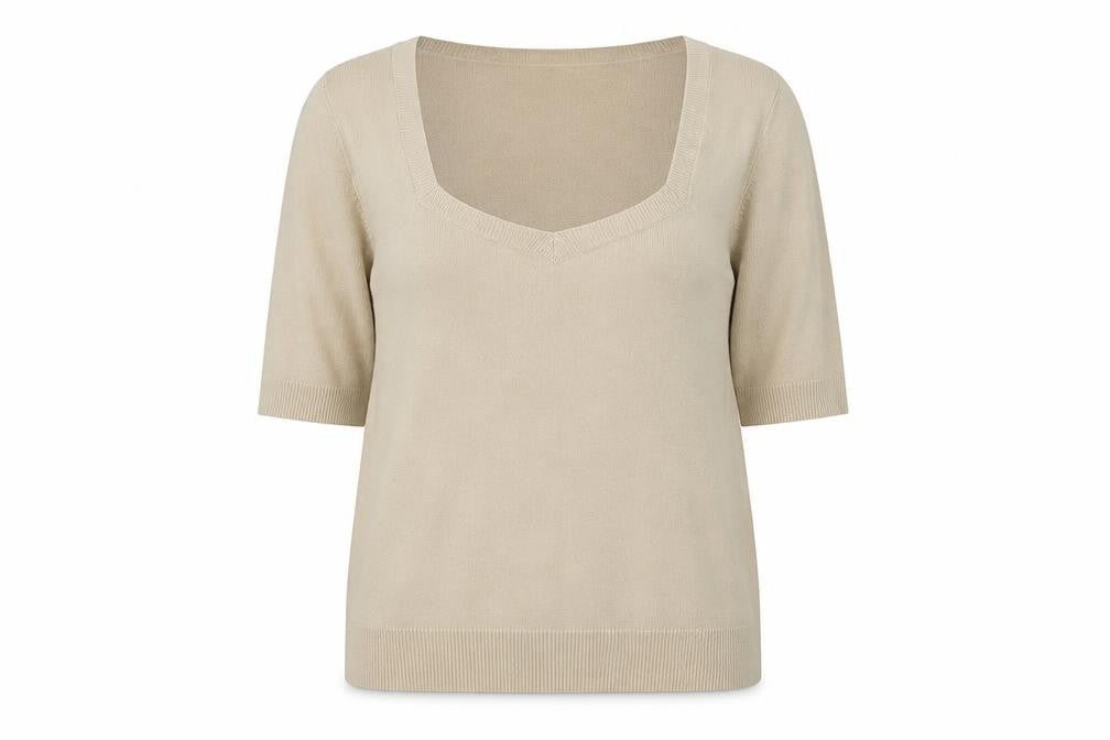 BHS Women's Beige 3/4 Sleeve Knit Jumper Size 12