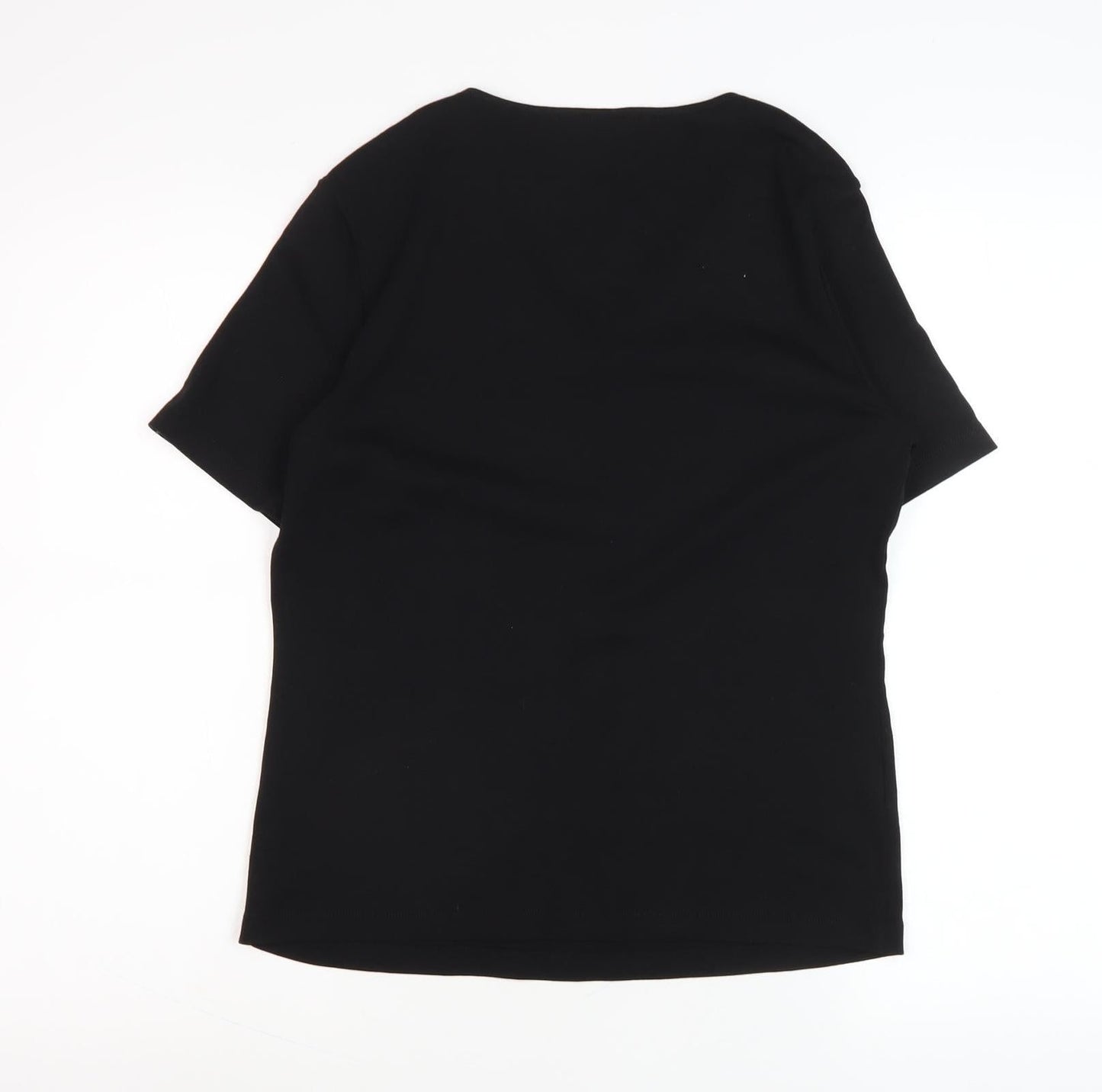 CC Women's Black V-Neck Short Sleeve Basic T-Shirt - Size S
