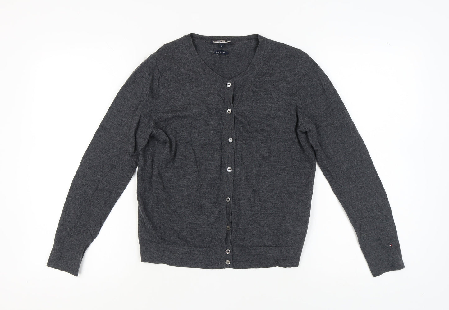 Tommy Hilfiger Womens Grey Wool Cardigan M