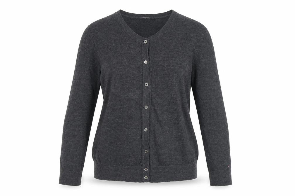 Womens UK M Regular Tommy Hilfiger Grey Cardigan