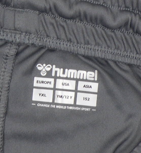 Hummel Boys Grey Athletic Football Shorts 13 Years