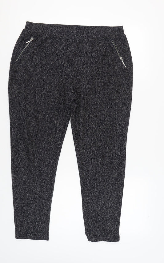 Warehouse Women's Black Cropped Tapered Trousers - Size 16