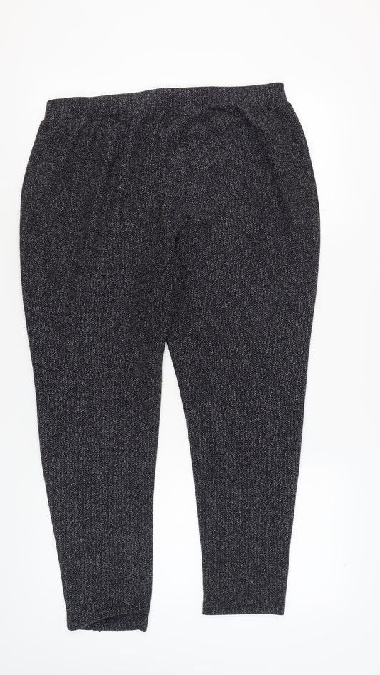 Warehouse Women's Black Cropped Tapered Trousers - Size 16