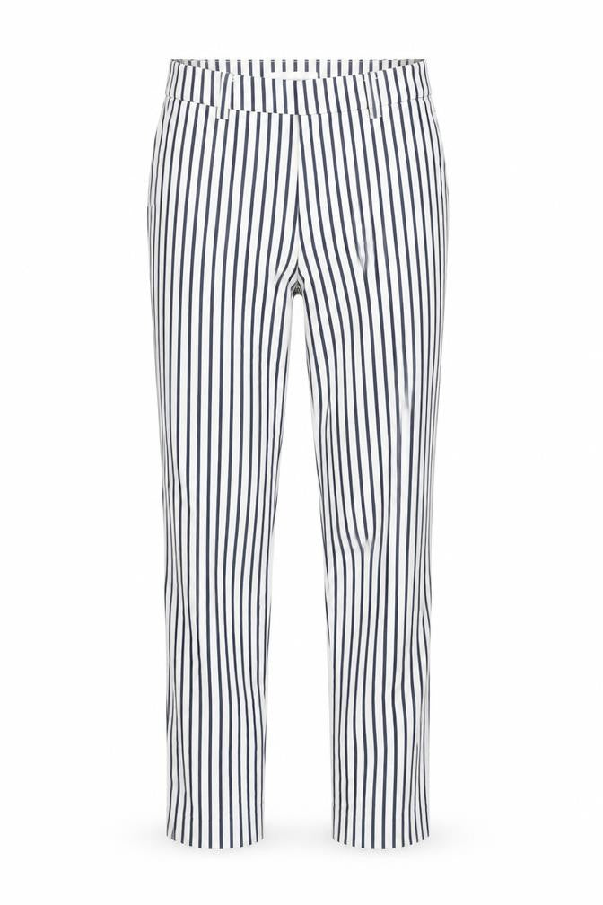 H&M Women's White Blue Striped Trousers, Size 6