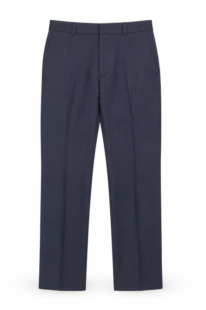 Perry Ellis Men's Blue Slim Fit Dress Trousers