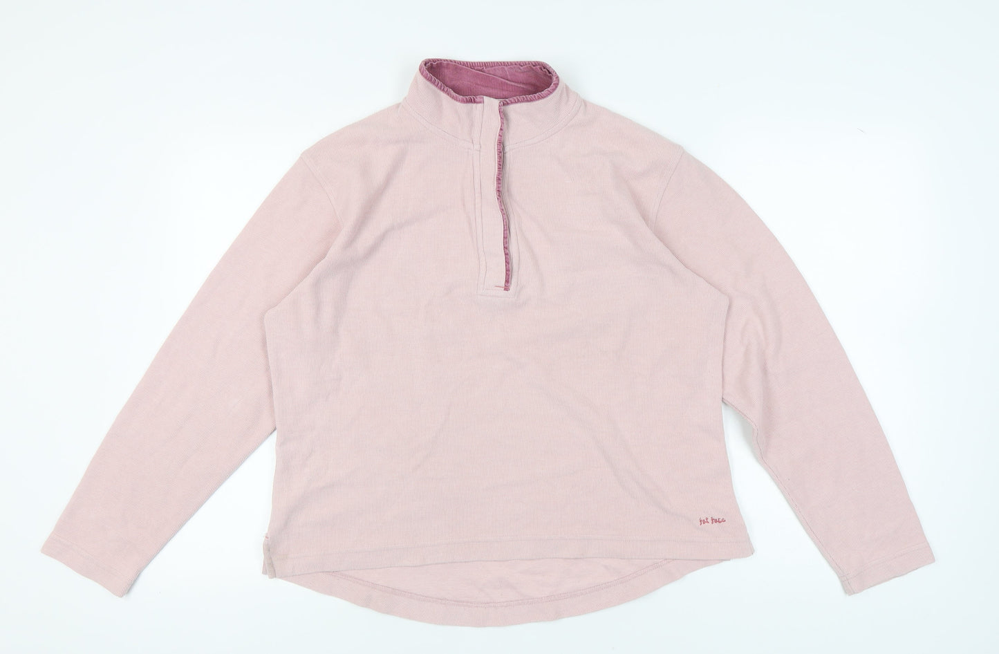 Fat Face Women's Pink Henley Sweatshirt Size M