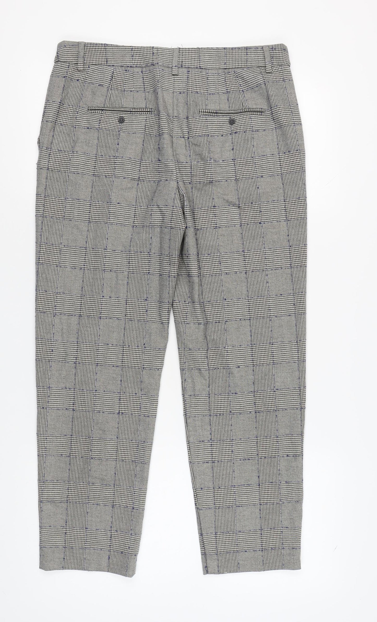 Marks and Spencer Women's Grey Plaid Trousers Size 12