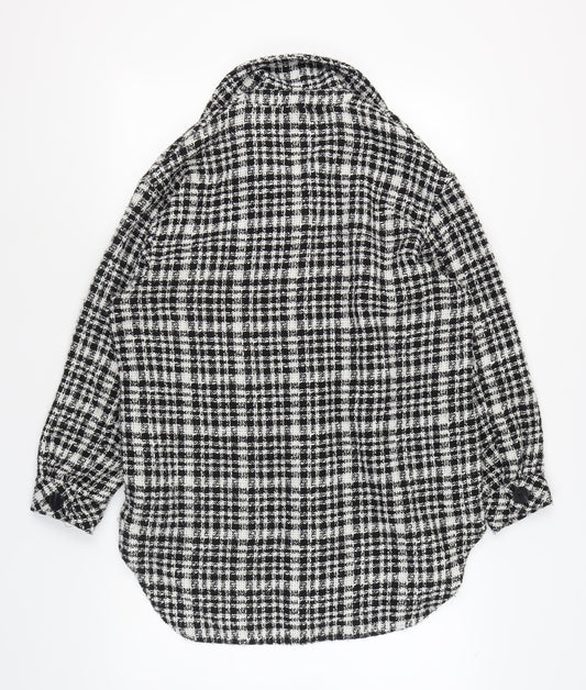 Stradivarius Women's Black Checked Jacket M