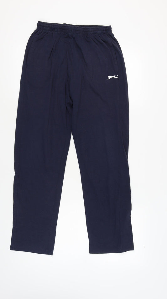 Slazenger Men's Blue Sweatpants - L, Elastic Waist