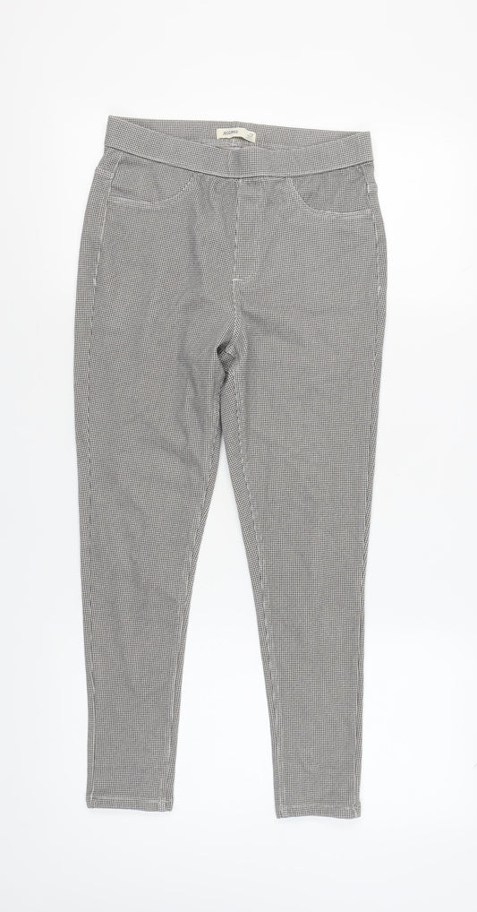 Marks and Spencer Women's Black Check Jeggings, Size 12