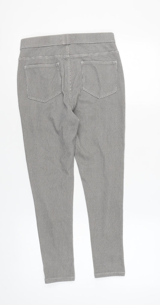 Marks and Spencer Women's Black Check Jeggings, Size 12