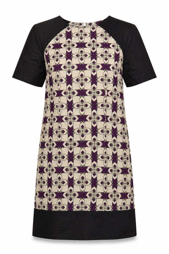 People Tree Women's Multicoloured Geometric Shift Dress Size 12