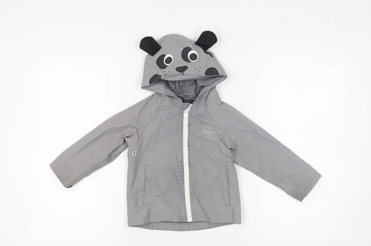 Regatta Boys Grey Hooded Rain Coat 4 Years