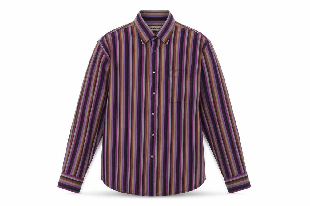Bar Harbour Men's Multicoloured Striped Shirt, Size L, Casual
