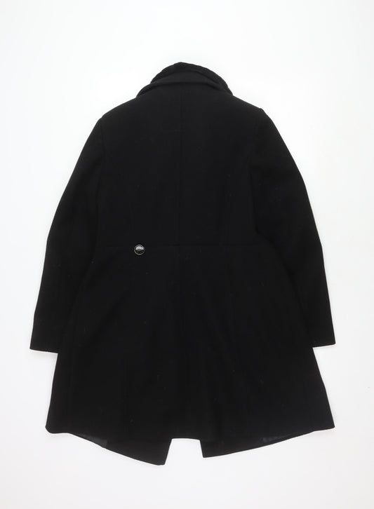 Dorothy Perkins Women's Black Coat Size 12 Faux Fur Accent