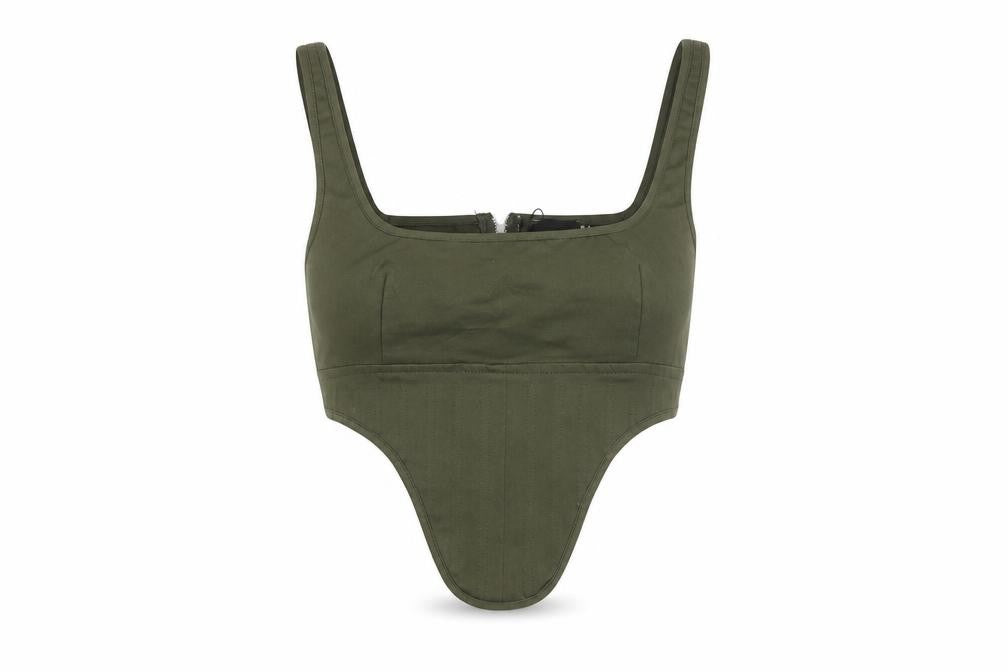 PrettyLittleThing Women's Green Camisole Crop Top UK 8
