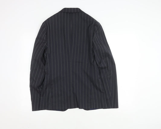 ASOS Men's Blue Striped Blazer - Size 34, Regular Fit