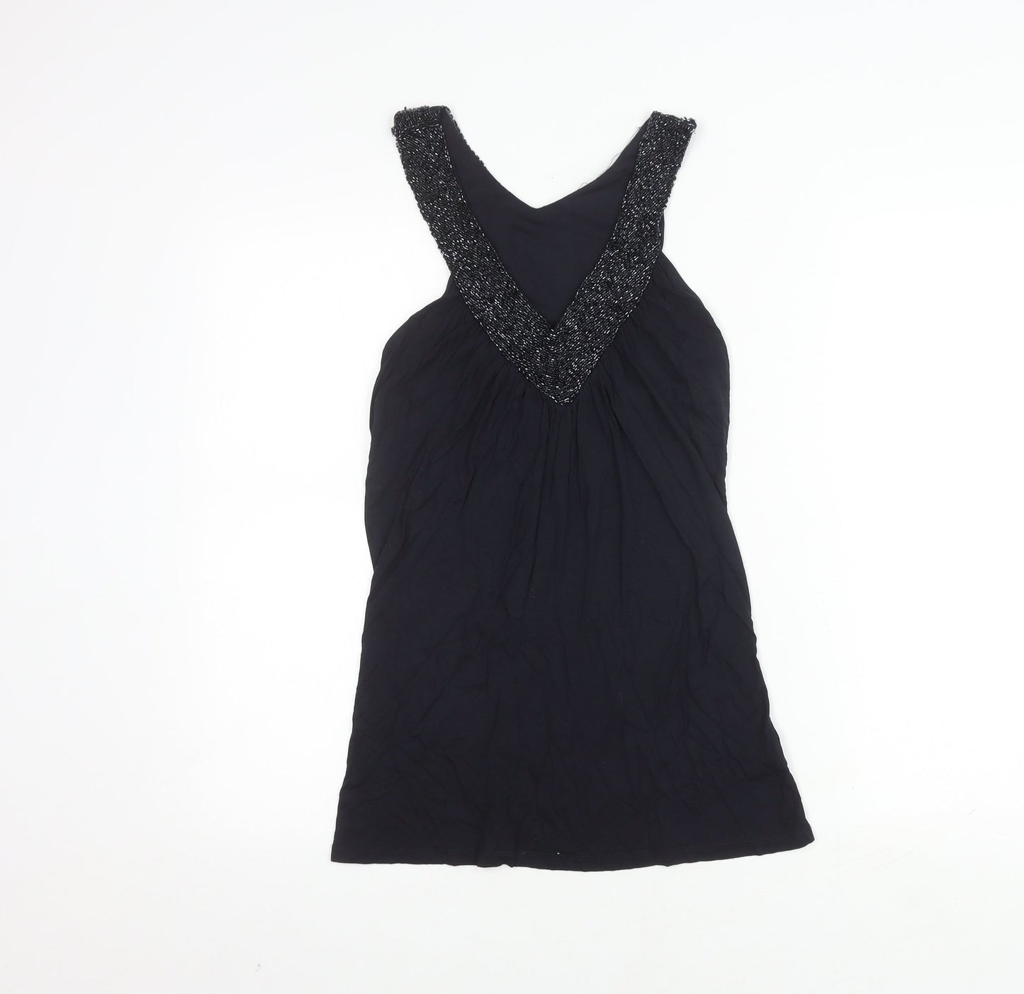 Oasis Women's Black Beaded Tank Top Size 6