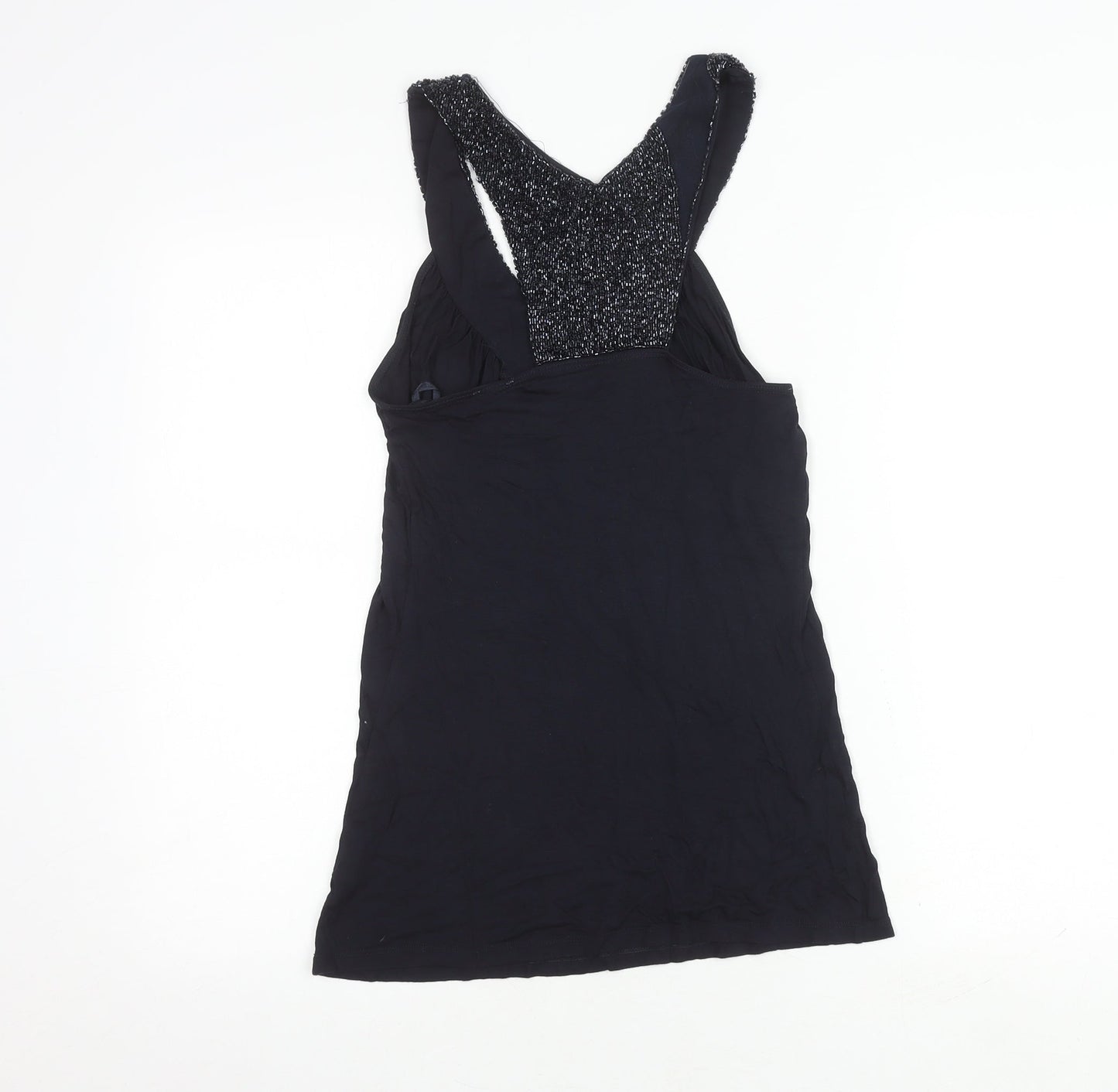Oasis Women's Black Beaded Tank Top Size 6
