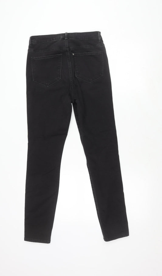 H&M Women Black Jegging Slim Fit High Waist Size 12