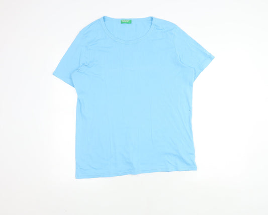 Benetton Unisex Blue XL Basic T-Shirt - Casual Comfort
