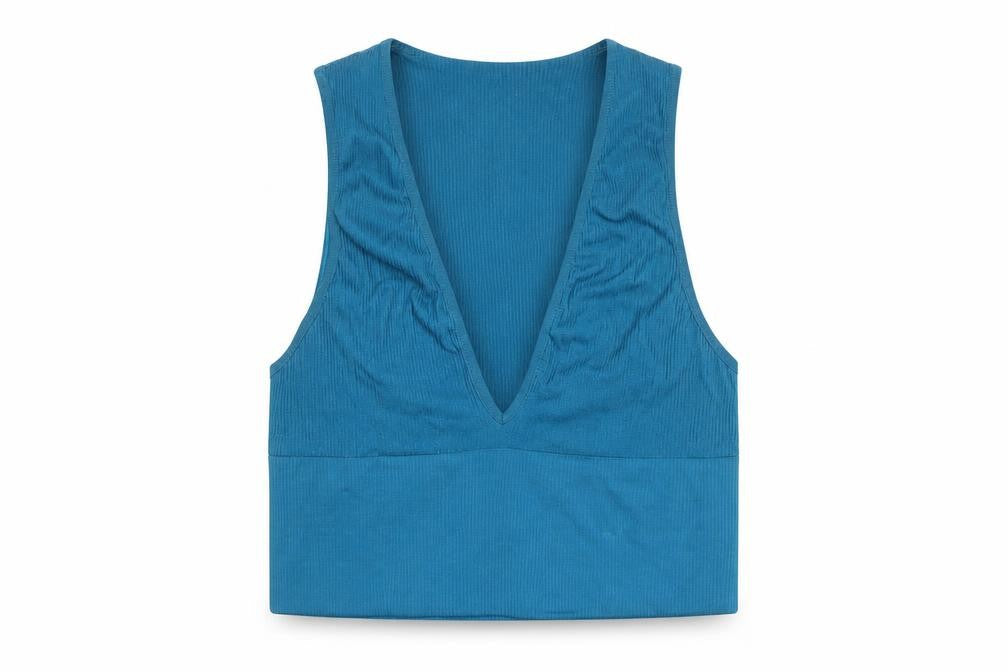 Urban Outfitters Women's Blue Cropped Tank, Size L