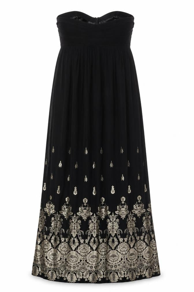 Belle by Oasis Women's Black Embroidered Dress Size 12