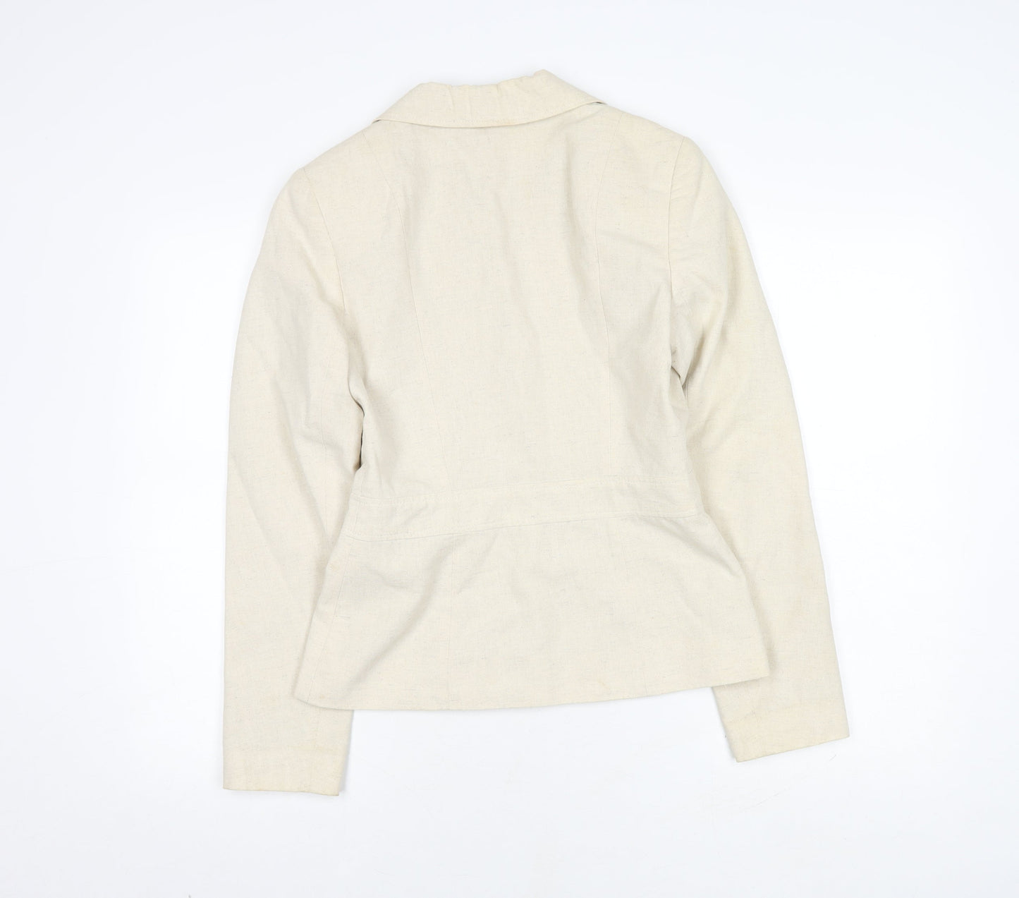 Bay Women's Ivory Cotton Linen Blazer Size 8 Regular