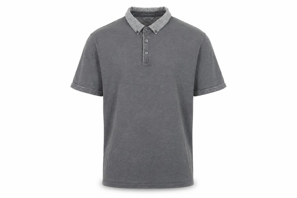 Next Men's Grey Polo Shirt, Size L, Short Sleeve Cotton