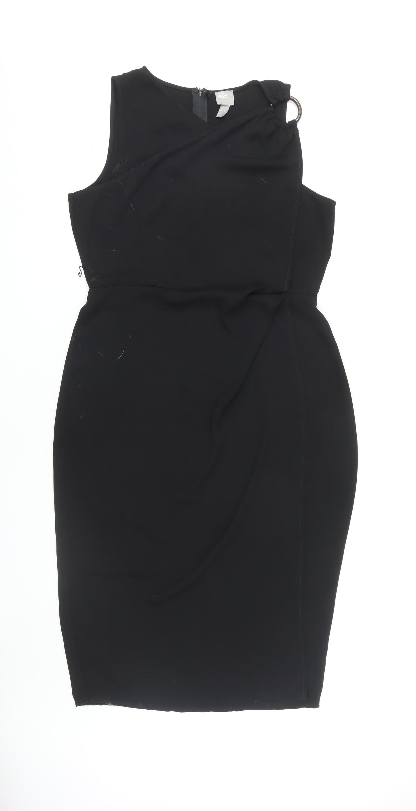 ASOS Women's Black Sleeveless Sheath Dress Size 14