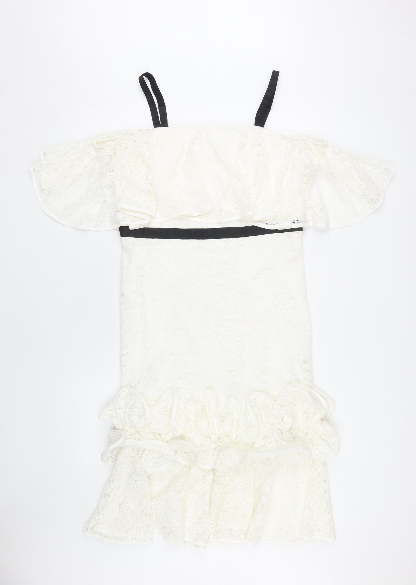 V by Very Women's Ivory Off Shoulder Party Dress Size 14