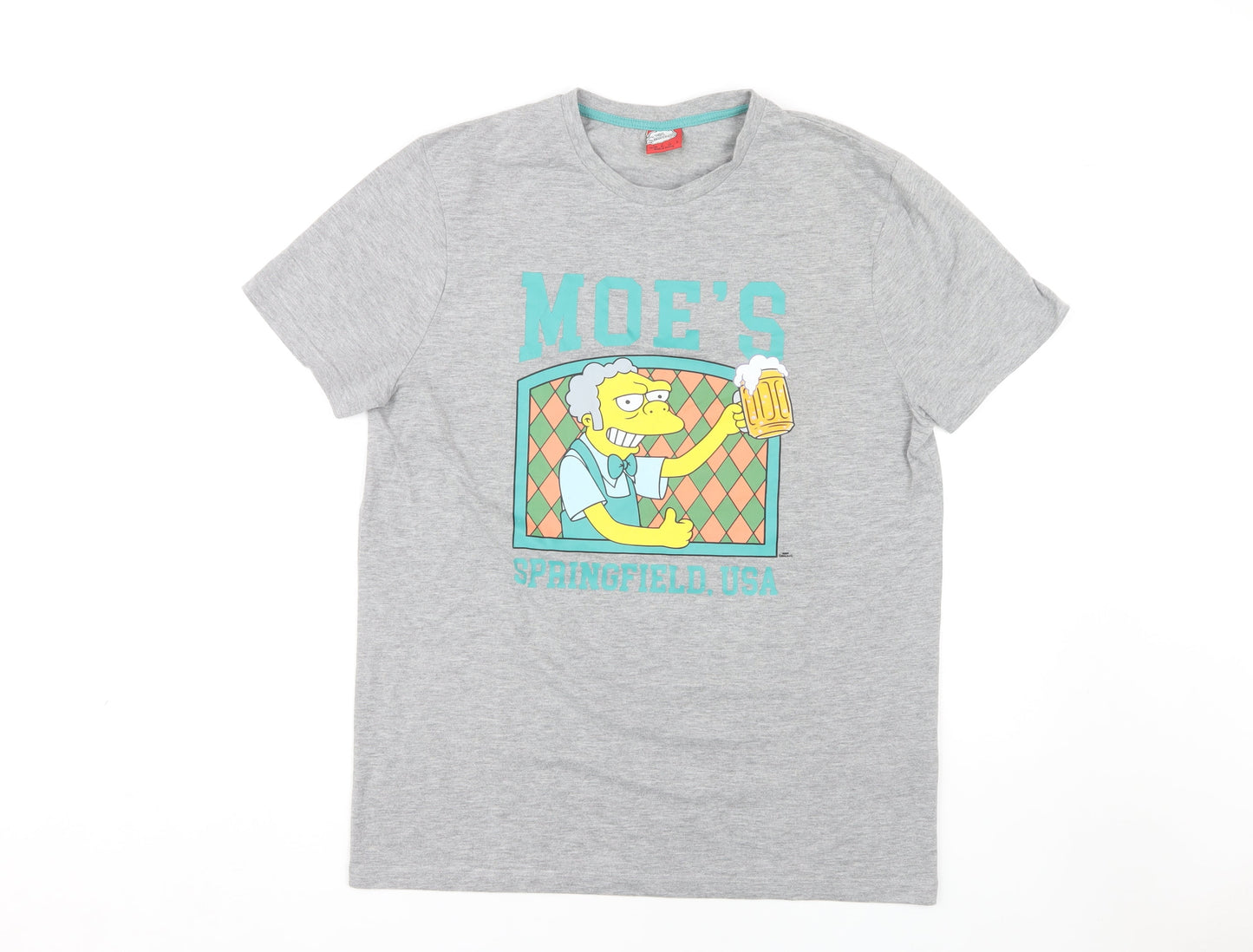 The Simpsons Men's Grey Cartoon T-Shirt L