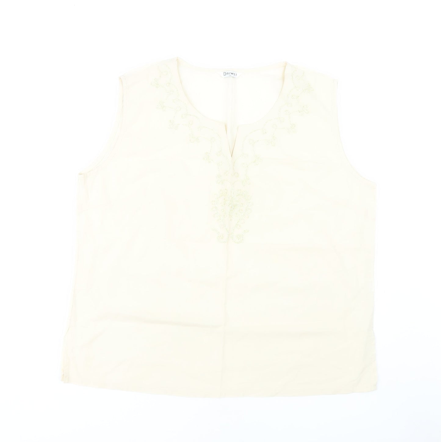 Daiwei Women's Ivory Sleeveless Blouse 2XL
