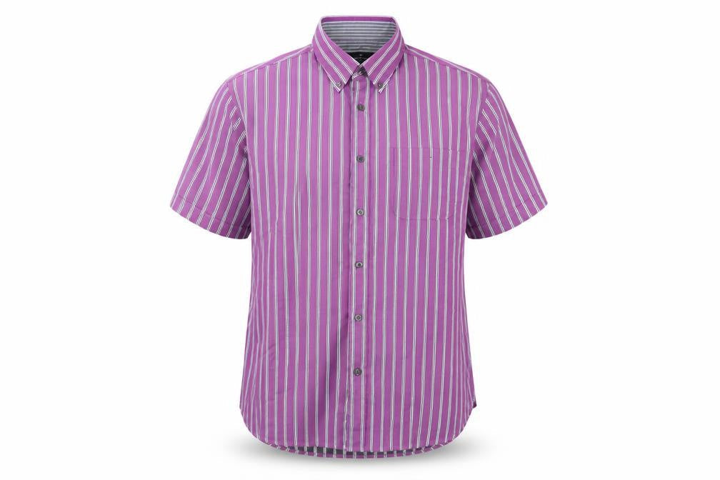 Marks and Spencer Men's Large Purple Striped Button-Up Shirt