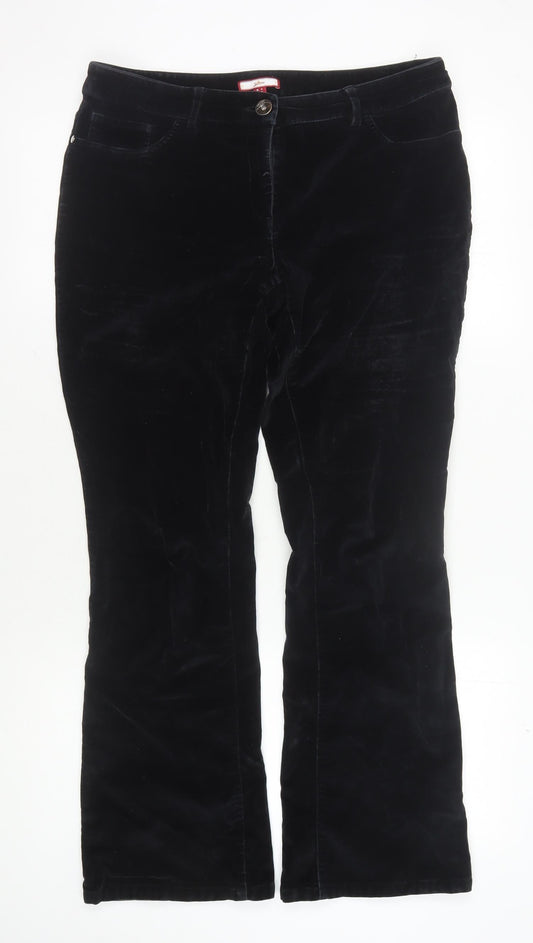 Joe Browns Women's Black Velvet Trousers, Size UK 10